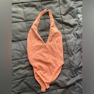 Peach Halter Top Bodysuit Forever 21